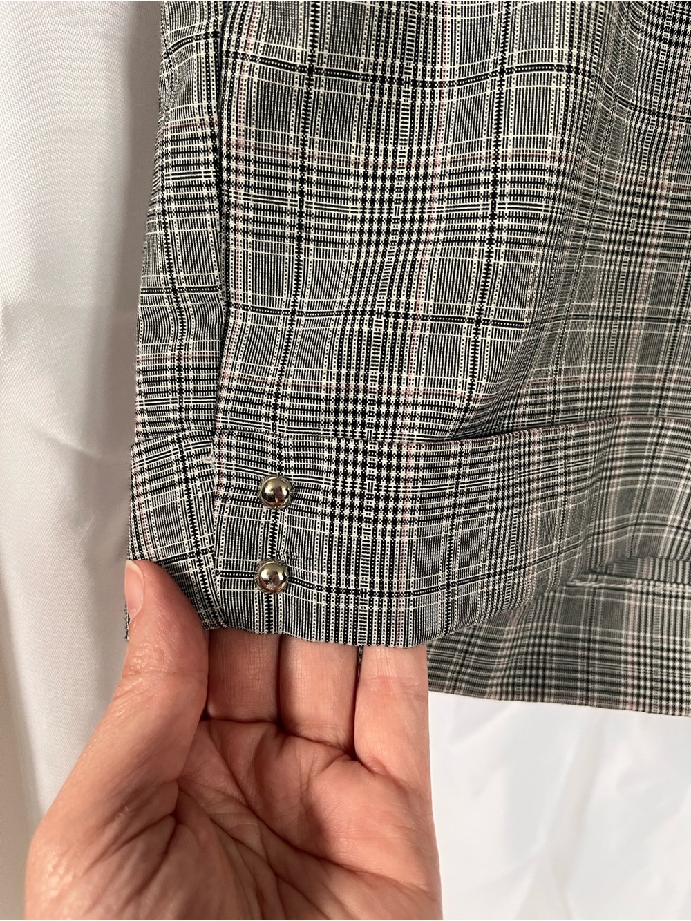 Urban Life - Women's Gray Plaid Shorts with Stud Detail - Picture 4 of 8
